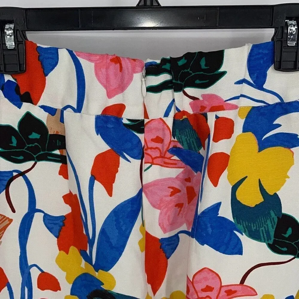 J.Crew Pintucked Midi‎ Skirt Lined  Morning Floral Size 8P - Picture 8 of 12